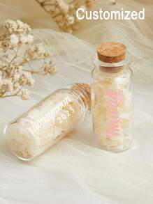 Custom Mini Glass Jars, Honeymoon Sand Keepsake Jar Glass Bottle, Custom Sand Jar Heart Bottle, Custome With Name&Text, Cylinder Honeymoon Glass Jar, With Wood Cork Small Glass Bottles Personalised Honeymoon Sand Bottle Custom Sand Keepsake Jar Glass Vials With Corks For Wedding Party Favors, Diy Crafts, Travel, Bride Or Newlywed Couple, Bride Gift Couple Gift Vacation Sand Jar Beach Honeymoon Memory, Wedding Engagement