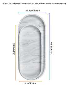 硅胶托盘套装 - 1/2 件套(11.8 英寸和 9.8 英寸)大号防碎耐热白色大理石设计梳妆台托盘,适用于浴室台面、厨房台面水槽、卫生间、卧室、肥皂、香水收纳盒 - 彩色 - 查看 8