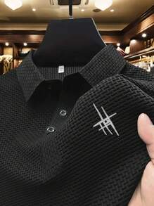 1 件优雅刺绣图案男士商务休闲 POLO 衫，加大码适合超重男士，面料舒适，适合高尔夫、网球、户外旅行、休闲穿着，是送给男士的绝佳礼物