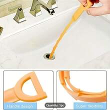 1 Random Color Drain Dredging Artifact For Removing Clogged Drain Pipes, Hair Cleaner, Suitable For Drain Pipes, Shower Pipes, Sinks, Kitchen Sinks, Bathtubs And Bathrooms, Hair Remover, Bathroom Accessories, No Batteries Required