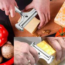 Adjustable Cheese Slicer – Stainless Steel Wire Cutter For Perfect Thin/Thick Slices, Ergonomic Handle For Hard & Soft Cheeses - Silver 1pc - View 4