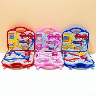 11 件医生玩具工具套装，红色/粉色/蓝色，互动角色扮演道具，采用 PP 材质，颜色随机