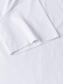 Áo thun nữ cỡ lớn dáng rộng, 100% cotton, thoáng khí, mềm mại, tay ngắn, màu trắng, thích hợp mặc mùa xuân/hè. - trắng - Xem 4