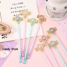 3pcs -20pcs Creative Heart And Star Bead Assorted Color Neutral Pen Cute Highly Attractive Shape Gel Pen, Signature Pen, 0.5mm Black Ink, Back To School, School Supplies, Kawaii Stationery, Perfect For Valentine's Day ,Business, Office, Special Occasions, Weddings & Christmas Gifts