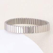 1 件时尚百搭手链，不锈钢弹力手镯，高品质女士夏季 - 彩色 - 查看 6