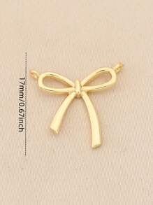 3 Pieces Of DIY Copper Inlaid Zirconia Delicate Bow 18K Gold Plated Silver Pendant Jewelry Accessories