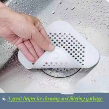 1 pièce Couvercle de drain carré en silicone avec ventouse, filtre à cheveux pour douche, passoire étanche pour baignoire et évier de cuisine, accessoire de décoration de salle de bain