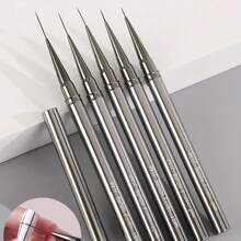 Pinceles de línea para arte de uñas, para líneas alargadas, dibujo y pintura de 6/9/12/15/18/25mm, bolígrafo de diseño de uñas, herramienta profesional de manicura, Pinceau Ongle Gel - Gris - Ver 14