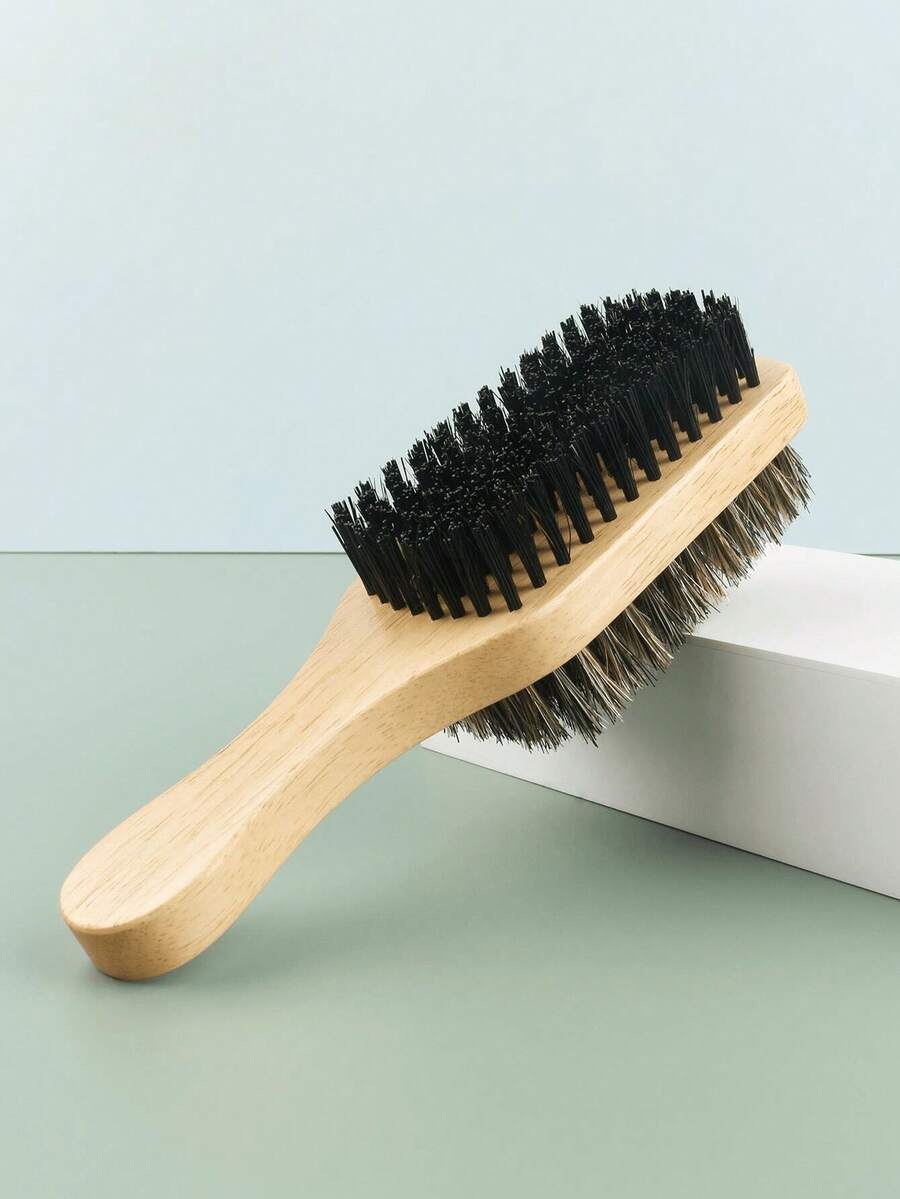 Double-Sided Bristle Men's Beard Brush, Nylon Hair Beard Styling Brush, Haircut And Grooming Hair Brush For Cleaning Facial Hair