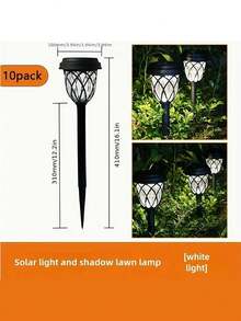 6/12/10/20pcs  Waterproof Solar Garden Lights, Outdoor Lawn Lights/Solar Garden Lights, LED Path Lights With Automatic On/Off From Dusk To Dawn, Garden Pole Lights For Patio And Backyard Landscape Decoration, Suitable For Driveways, Courtyards, Gardens, And Automatic Night Lighting(400mah) - màu đen - Xem 6