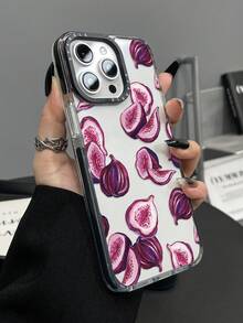 1pc Fashion Dual-Color Transparent Fig Patterned Anti-Drop Phone Protective Case, Suitable For IPhone 11, 12, 13, 14, 11 Pro Max, 12 Pro Max, 13 Pro Max, 14 Pro Max, XR, 15, 15 Pro, 15 Pro Max, 16, 16 Pro, 16 Pro Max Waterproof Shockproof Scratch Resistant - Multicolor - View 4