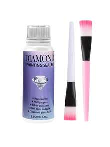 Diamond Painting Sealant Fixation Glue - Diamond Painting Puzzle Artwork Dedicated Solidifying Glue Sealant, Anti-Falling Diamond Fixative Brightening Agent, DIY Diamond Painting Tool, Brush Included