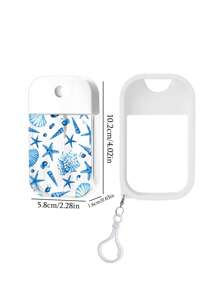 1pc Summer College Style Ocean Turtle Pattern Spray Bottle. Perfume Spray Bottle With Hook And Anti-Fall Silicone Cover, Hawaii Travel Portable Cosmetic Bottle, Makeup Spray Bottle, Birthday Gift For Family Or Friends, Holiday Gift, Suitable For 50ml