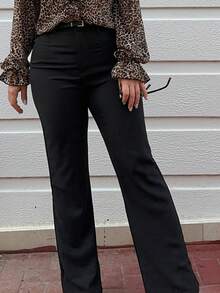 Jeta Ari Women Solid High Rise Tailored Suit Pants - Black - View 9