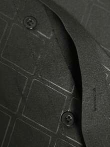 Men's Fashion Casual Business Commuter Stand Collar Solid Color Button-Up Long Sleeve Shirt, Men's Formal Slim-Fit Shirt, Men's Solid Color Argyle Jacquard Shirt. Suitable For Daily Wear, Work Commute, Outings, Gatherings, Can Be Paired With Suit Pants Or Suits To Attend Parties, Weddings, Honeymoons. Can Be Given As A Gift To Sons, Husbands, Boyfriends, Fathers, For Fall - Black - View 7