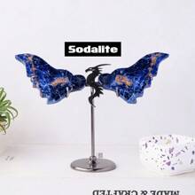 Artisan-Carved Rock Crystal Dragon Wings In Flight: Elegant Home/Office Decor | Perfect Romantic Gift For Christmas & Milestones