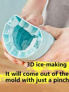 1 件迷你硅胶冰块模具，圆柱形 3D 制冰机，简易桶形设计制冰机托盘带盖，适用于厨房海鲜生鱼片，返校用品 - 彩色 - 查看 10