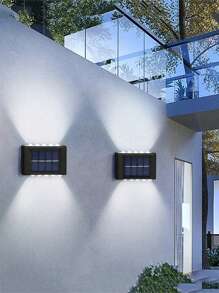 太阳能户外庭院灯、家用壁灯、墙壁装饰、上照灯和下照灯氛围壁灯、4/6/8/10/12/16 LED 凸壁灯，内置电池