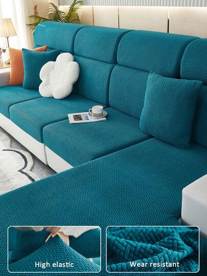 1pc Jacquard Stretch Sofa Slipcover, Modern Anti-Fouling Sofa Cover, Minimalist Style Sofa Set, Suitable For Living Room, Bedroom, Outdoor Sofa, L-Shaped Sofa Cover, Combination Chaise Lounge/Corner Sofa Cover, Sofa Cushion Cover, Home Decor Universal Seat Sofa, All Season