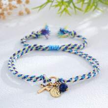 1 chiếc vòng tay hình thánh giá phong cách Bohemian, có thể điều chỉnh kích thước, chất liệu bện, màu đồng, phù hợp cho nữ và các cặp đôi - có thể đeo nhiều vòng cùng lúc, quà tặng cho phái nữ, phụ kiện Cơ đốc giáo. - Nhiều màu - Xem 14