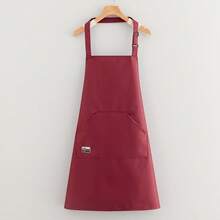 1pc Minimalist Neck Tie Apron, New Design With Large Pocket, Household Anti-Dirty Kitchen Cooking Catering Workwear Waist Apron For Men And Women