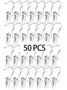 10/30/40 Pieces Of Stainless Steel Clothes Clip, Simple Stainless Steel Hook Clip,Stainless Steel Clips,Back To School Must Haves,Laundry Pegs With Hooks,(Coat) Hanger,Interior ,Portable Hanging Clothes Clip, Wardrobe Storage Racks, Clothes Hangers Easter Decorations, Mother's Day Clothing Spring Decorations, Holiday Decorations,Hanger Dress Pants Shoes Jeans Boots Skirt
