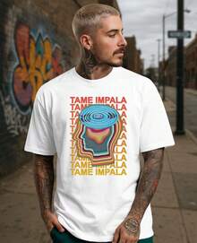 Unisex T-Shirt Rock Band Tame Alternative Impala Album The Slow Rush Music Show Tour - 白色 - 查看 1