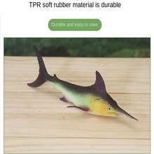 Juguetes realistas de criaturas marinas de silicona suave, modelo de juego de simulación, regalos para niños, decoración y aprendizaje, incluye medusa, caballito de mar, piraña, pulpo, pez volador, estrella de mar, calamar, atún, pez sierra, mero, tiburón cebra, compañero para el crecimiento del niño