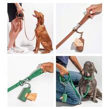 Coleira de PVC para cães com 17 opções de cores | Inclui dispensador de saco para cocô em ABS | Anti-estouro, anti-engasgo, à prova d'água, fácil de limpar | Ganchos giratórios duplos de liga de zinco, acessório para coleira anti-animais de estimação - Multicolorido - Ver 4