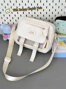 Ba lô trong suốt kiểu Nhật dễ thương, túi đeo vai phong cách Harajuku, túi đeo chéo màu pastel, cặp sách học sinh dung tích lớn tự làm dành cho bé gái, túi du lịch đa năng, túi đựng đồ cosplay anime, túi nhỏ thời trang Lolita ngọt ngào hàng ngày, túi đeo chéo nhỏ, túi xách tay, túi nhỏ di động dành cho bé gái - trắng - Xem 6