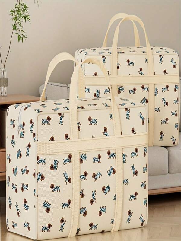 1 pièce Grand sac de rangement durable, sac surdimensionné pliable avec poignée - Fabriqué en polyester durable, anti-poussière et anti-humidité, convient pour la literie, le déménagement, l'emballage et les voyages, solution de rangement à la maison, organisateur de vêtements