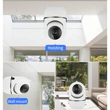 1/2/4 件 2.4G WiFi 安全摄像头，家庭安全监控设备，具有 360° 全景视图、双向音频、AI 运动检测和夜视功能，可通过应用程序进行远程控制，适用于室内和室外，是圣诞节、感恩节和其他节日的理想选择 - 白色 - 查看 4