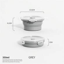 硅胶可折叠食品储存容器 - 带盖准备/储存碗 - 圆形硅胶午餐盒 - 微波炉和冷冻食品容器