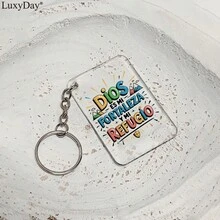 UV DTF Wrap Stickers - 48pcs Spanish Bible Verses UV DTF Stickers For Motel Keychain, UV DTF Decals For Acrylic Keychain, DIY Crafts, Glass & Smooth Surfaces, Keychain Accessories, LuxyDay Brand - Multicolor - View 4