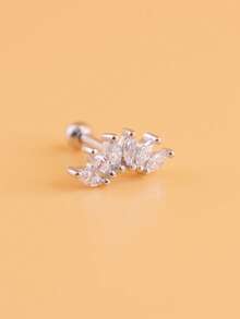 1pc Cubic Zirconia Stud Earring - Yellow Gold - View 1