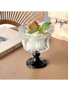 Un porte-gobelet à dessert en cristal rétro de luxe léger, un contenant de vaisselle de maison multi-couleur pour glace haut de gamme, une vaisselle à dessert de restaurant hautement attrayante pour café, un verre à boisson pour le rassemblement familial et l'après-midi du thé, un ensemble de vaisselle européen sculpté comme cadeau