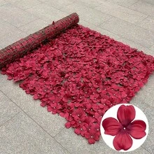 100x50厘米优雅人造常春藤隐私屏风 - 饰以粉色紫藤和绿色叶子，是户外花园、露台、阳台的理想之选，也适用于婚礼、订婚、母亲节等场合，还可用作露台隐私屏风。 - 彩色 - 查看 8