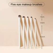 Luxurious Premium Makeup Brush Set 5-Piece Precision Eyeliner Nose And Detail Brushes For Perfect Eye Makeup And Makeup Powder Application - Includes Box,Travel,Travel Essential,Valentine's Day,Cheap,Travel Makeup Brush,Gifts For Women,Makeup Artist,Professional Complete Makeup Kit - White - View 5