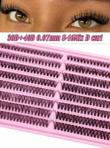 320 Clusters Of Thick, Curly, Naturally Soft 30D+40D Single Eyelashes 8-16mm Mixed With 0.07mm C/D, Ultra Light 16 Rows, 320 Clusters Of Waterproof Mink Hair Single Knot 3D Effect False Eyelashes, Suitable For Natural, Heavy Makeup, Daily Wear, Portable Daily Use Or Outdoor Occasions