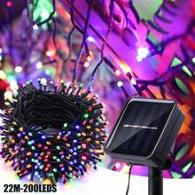 Solar LED String Lights For Outdoor Garden Decoration, Solar Fairy Lights 5m/7m/12m/22m & 20/50/100/200 LEDs,Waterproof IP65 With Twinkling 8 Lighting Modes,Solar-Powered Light String With Light Sensor Control For Christmas ,Party ,Halloween, Camping , Wedding, Plant Pot, Garden Decorations (White/Multicolor/Warm White/Purple)