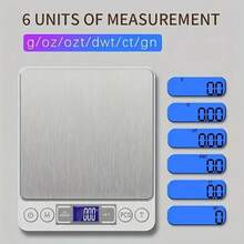 Mini Scale Kitchen Scale, Electronic Digital Jewelry Weighing Machine, Multifunctional High-Definition LCD Display Electronic Scale, Stainless Steel Mini Size Digital Food Scale, Portable Pocket Scale, Portable Scale - The Perfect Gift Choice For All Scenarios - Silver (with Tray) - View 2