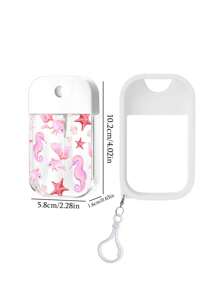 1pc Summer College Style Ocean Turtle Pattern Spray Bottle. Perfume Spray Bottle With Hook And Anti-Fall Silicone Cover, Hawaii Travel Portable Cosmetic Bottle, Makeup Spray Bottle, Birthday Gift For Family Or Friends, Holiday Gift, Suitable For 50ml