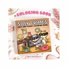 1 pièce Livre de coloriage mignon d'animaux criminels, livre de coloriage pour adultes, contient des pages avec photographie de lapin, scène de crime, jeu de fléchettes, améliore l'interaction parent-enfant DIY, cadeau de relaxation, rentrée scolaire