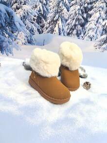 1双2025新款男童防滑防水软底保暖内衬厚雪地靴，注意：鞋子尺码偏小1码