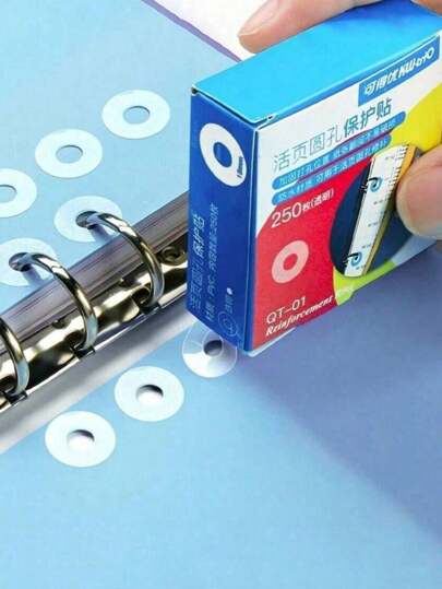 250 etiquetas adhesivas de refuerzo para anillas, etiquetas de papel adhesivo de refuerzo redondas, para útiles escolares, de vuelta al colegio