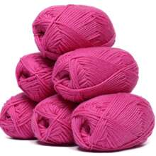 6 Rollen weiche Milchbaumwoll Garn Skeins je 25 Gramm Milchgarn zum Häkeln & Stricken, einfarbige Strickgarne zum Weben von Garn, gehäkeltes Garn Bastelmaterial für DIY Handwerke, Spinnen