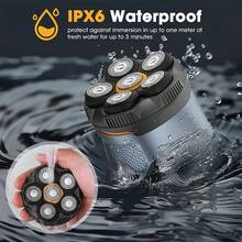 Electric Shaver With LED Power Display | IPX6 Waterproof Hair Trimmer | Sharp Blades For Smooth Trimming | Noise Reduction Design | Rechargeable Battery | Includes Cleaning Tools - As Depicted - View 4