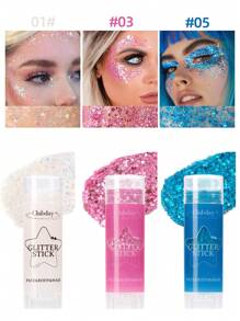 1PC/3PCS/6PCS Holographic Glitter Gel, Long-Lasting Waterproof And Sweat-Proof Party Glitter, Suitable For Stage Performances, Dazzling, Mermaid Theme Holographic Thick Glitter Festival Carnival Accessories