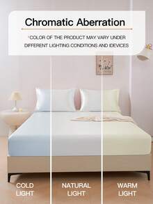 1件白色奢华丝滑缎面床笠，适用于15-17英寸厚的床垫，柔软透气，抗皱，提升睡眠质量，优雅酒店风格，全包式松紧带，深口袋设计，适用于单人床、双人床、大号床、特大号床。适用于家庭和宿舍床上用品，通过Oeko-Tex认证。 - 白色 - 查看 9