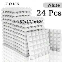 TOUO 金字塔吸音泡沫板 6-48 块，8 种颜色，高密度隔音泡沫 12 英寸 X 12 英寸 X 2 英寸 / 12 英寸 X 12 英寸 X 1.18 英寸，适用于墙壁、工作室、鼓室、办公室的隔音和声学处理 - 彩色 - 查看 11